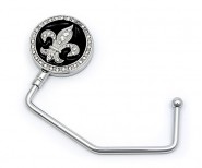 Bag Hanger - Rhinestone Fleur de Lis Charm - BH-GH1012BK